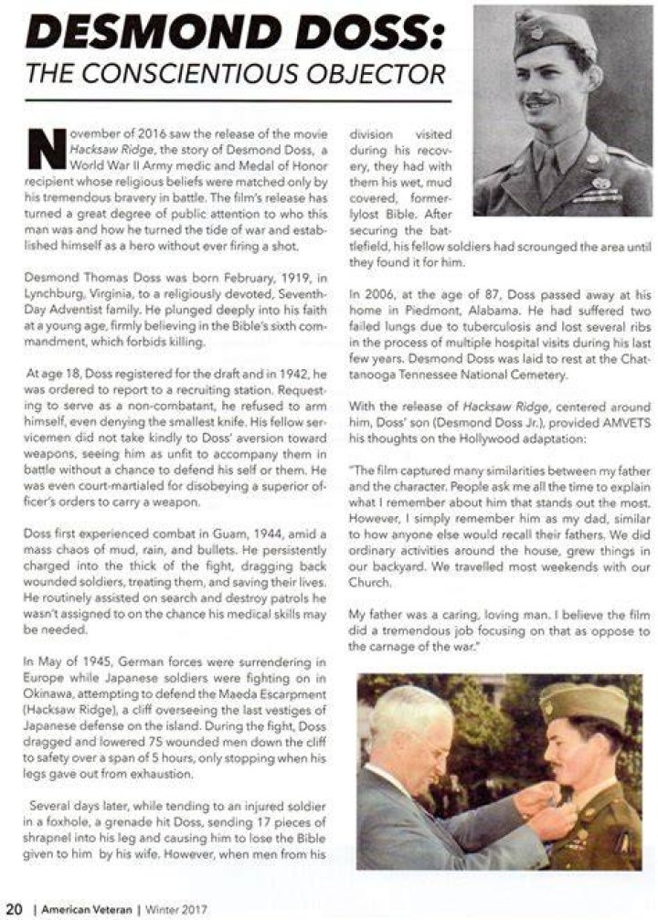 Desmond Doss: The Courageous Conscientious Objector