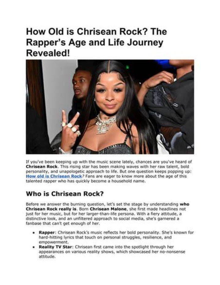 Discovering the Age of Chrisean Rock: A Journey Through Her Life