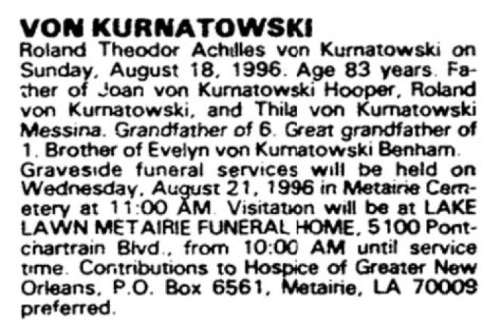 Roland von Kurnatowski Sr.: A Comprehensive Biography and Legacy