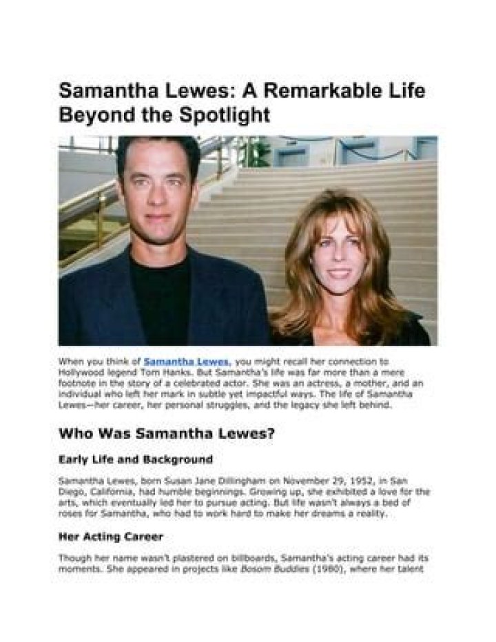 Samantha Lewes: The Mystery Behind Her Cause of Death