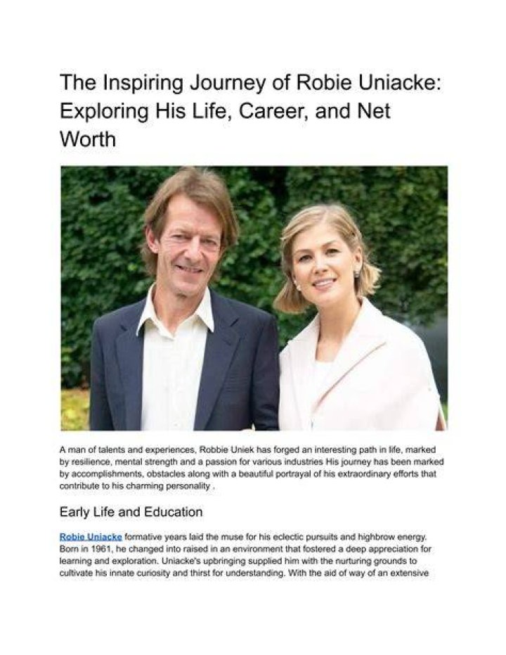 Unveiling Robie Uniacke: The Man Behind the Success
