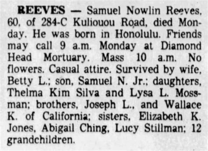 Unveiling the Life of Samuel Nowlin Reeves Jr.